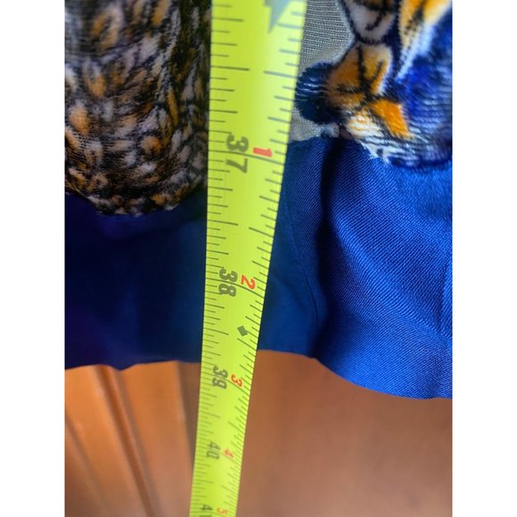 WILLOW & CLAY Blue Floral Velvet Burnout Kimono Style Duster Jacket S/M - Picture 6 of 10